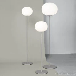 FLOS Glo-Ball Floor 3 Stehleuchte, Silber Matt -FLOS 3510148 1