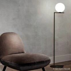 FLOS IC F2 Stehleuchte Schwarz Ø 30 Cm -FLOS 3510553 1