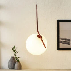 FLOS IC S2 Designer-Hängeleuchte, Rot Ø 30 Cm