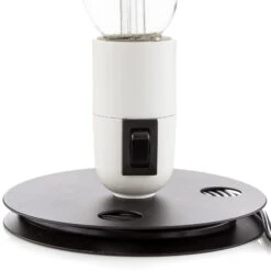 FLOS Lampadina LED-Tischlampe Weiß, Fuß Schwarz -FLOS 3510702 3