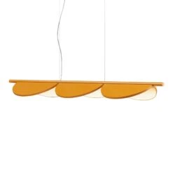 FLOS Almendra Linear LED-HĂ€ngelampe 3fl, Ocker