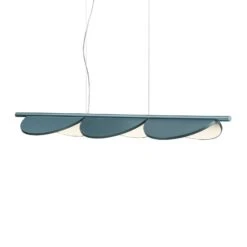 FLOS Almendra Linear LED-Hängelampe 3fl, Blau