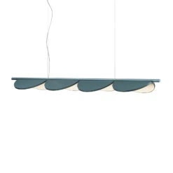 FLOS Almendra Linear LED-Hängelampe 4fl, Blau